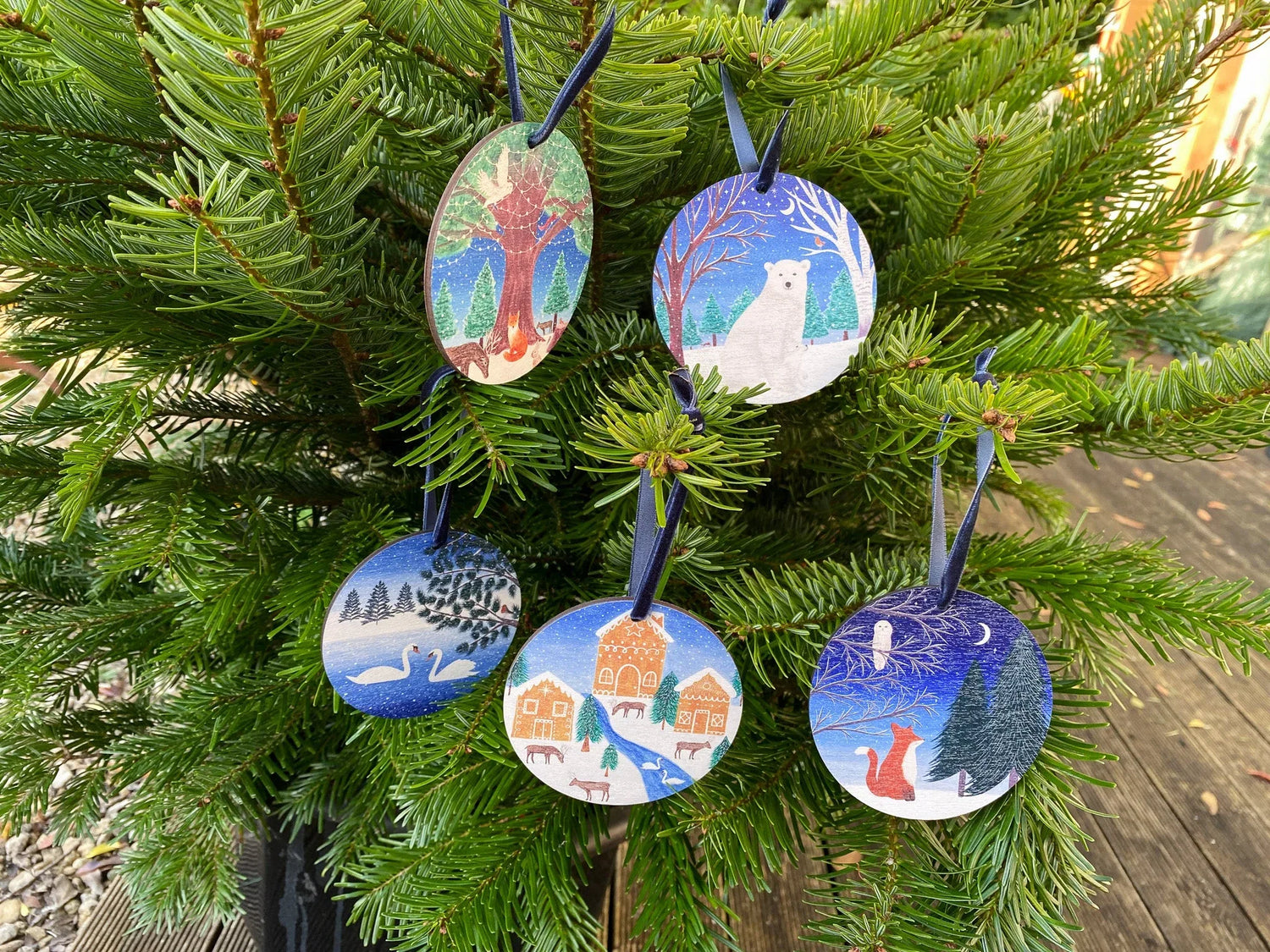Christmas wooden decoration - Sofia Papa Designs