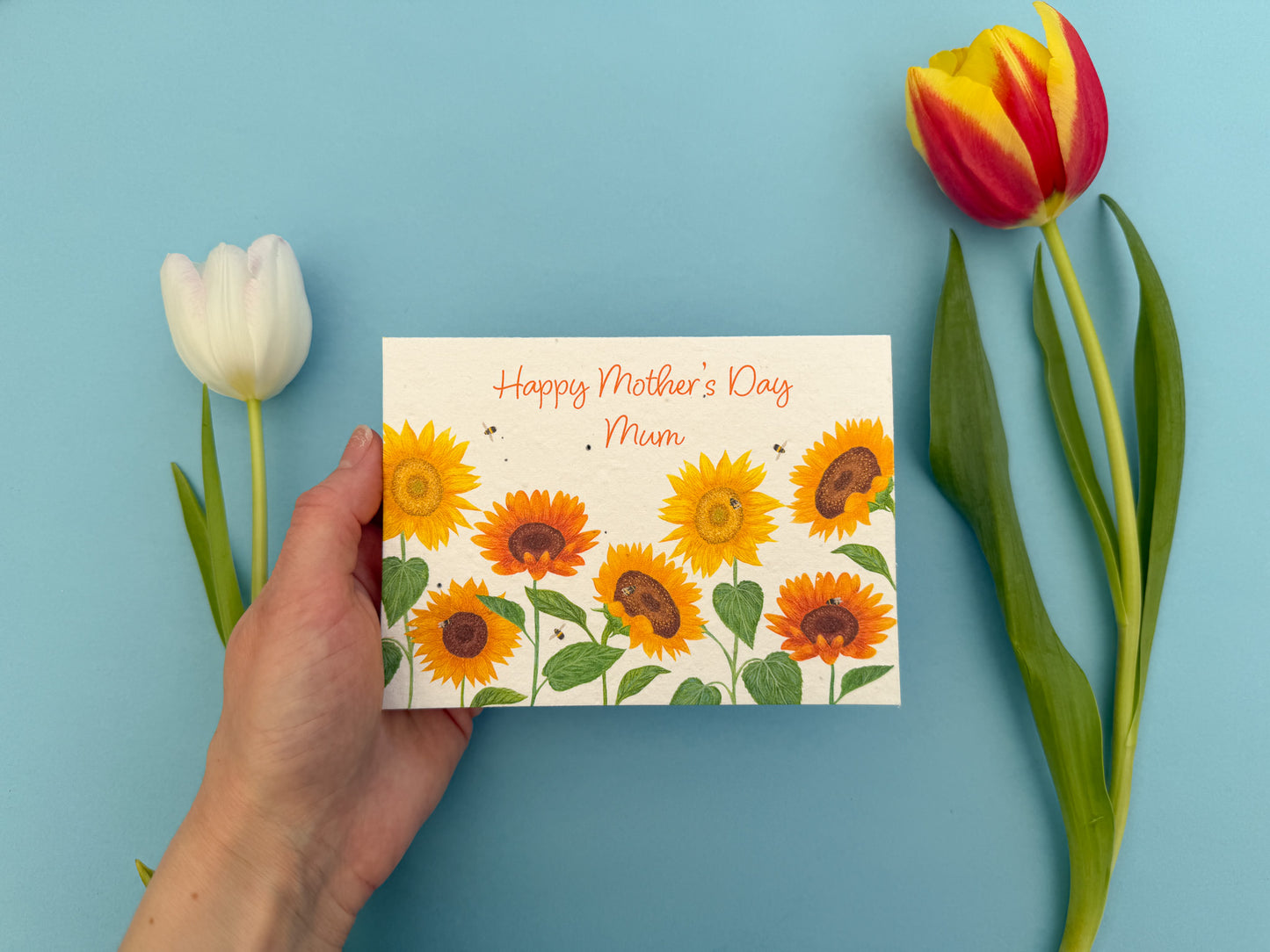 Personalised Sunflower plantable Mother's day card
