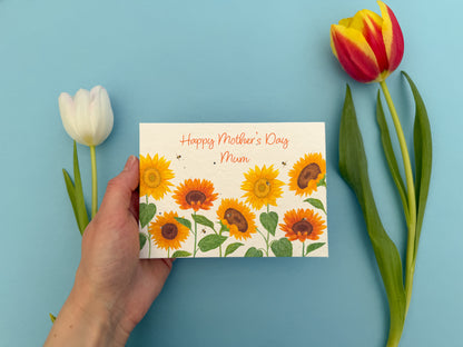 Personalised Sunflower plantable Mother's day card