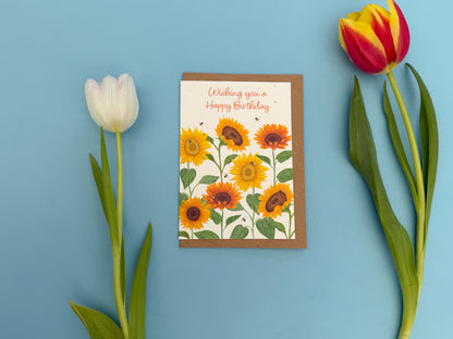 Personalised Sunflower plantable card