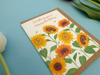 Personalised Sunflower plantable card