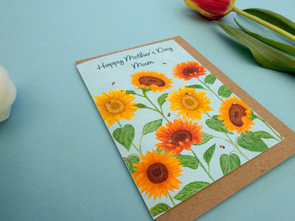 Personalised Sunflower Mother's day card
