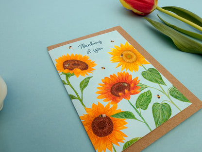 Thinking of you Sunflower card