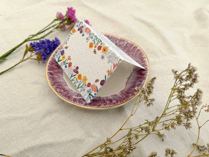 Plantable Wedding Floral border Place Cards