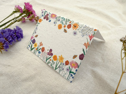 Plantable Wedding Floral border Place Cards