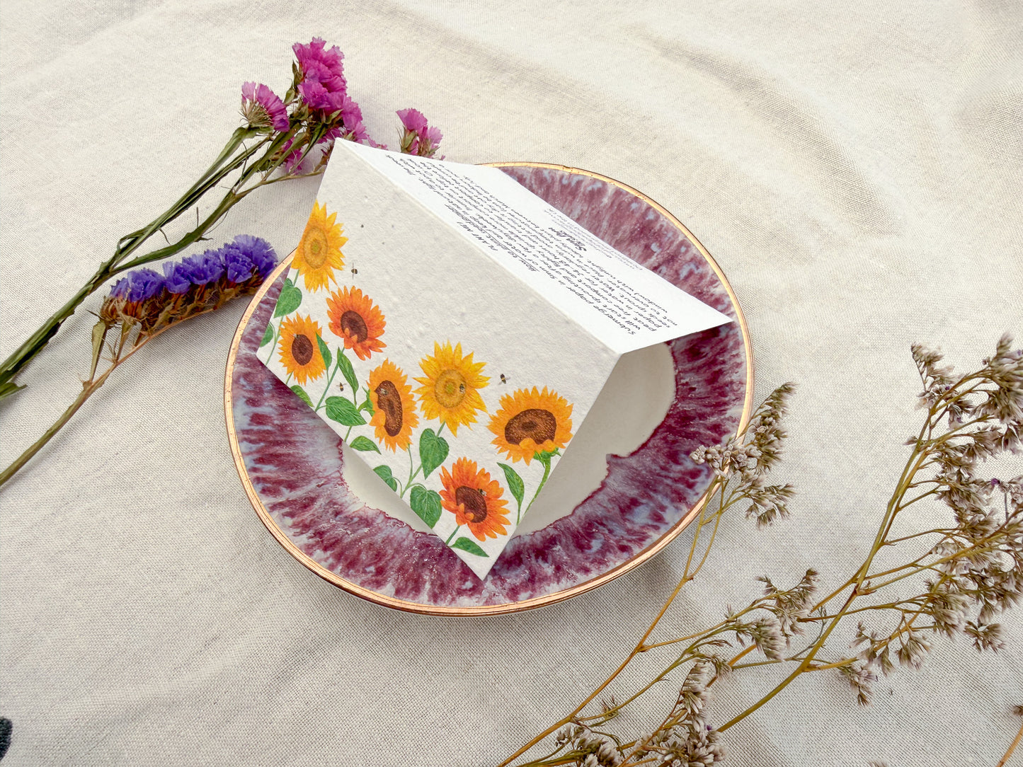 Plantable Wedding Sunflower Place Cards
