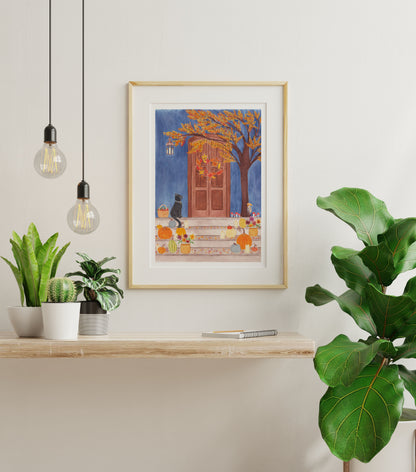 Autumn door print