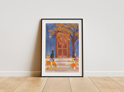 Autumn door print