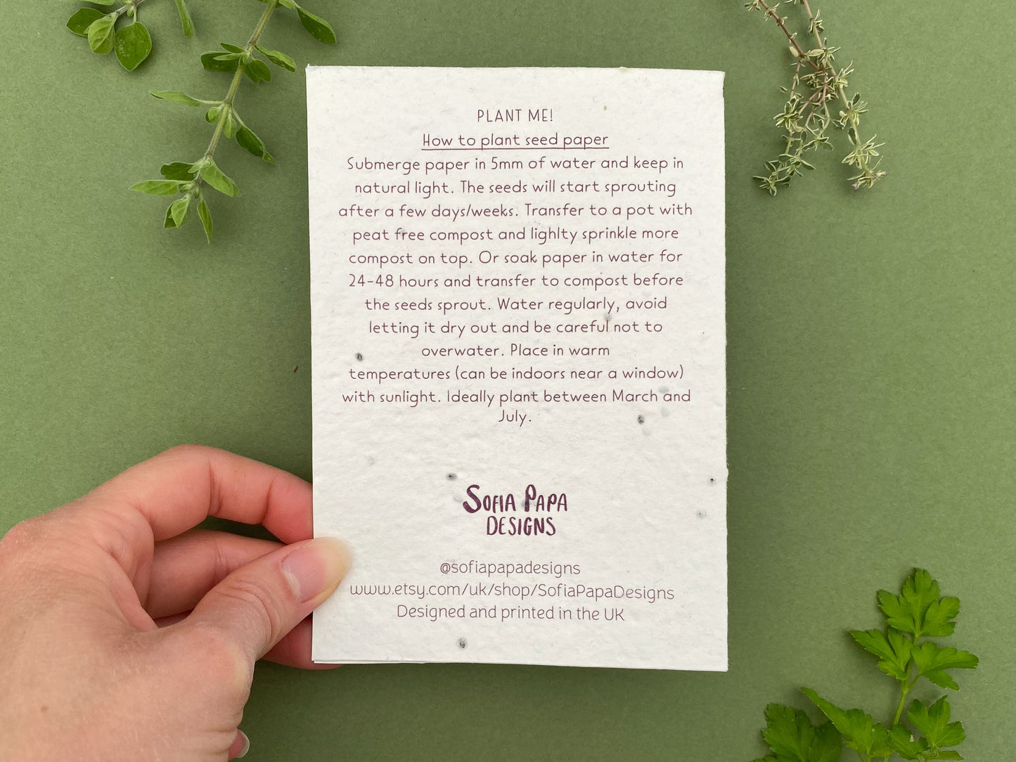 Plantable hanging basket card