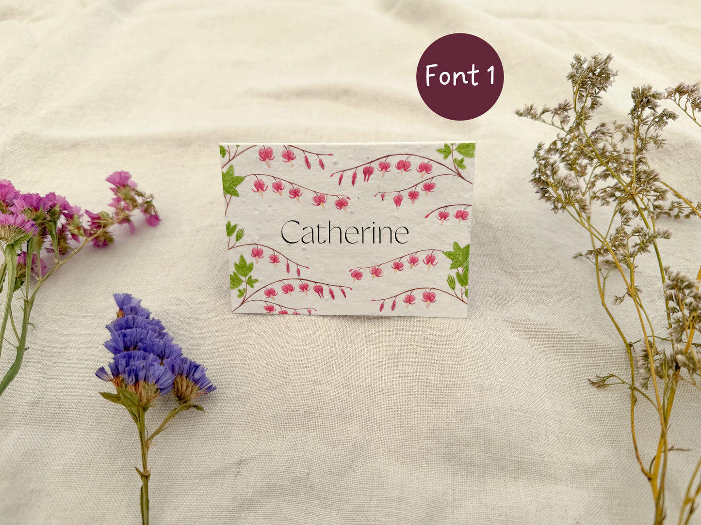 Plantable Wedding Bleeding hearts Place Cards