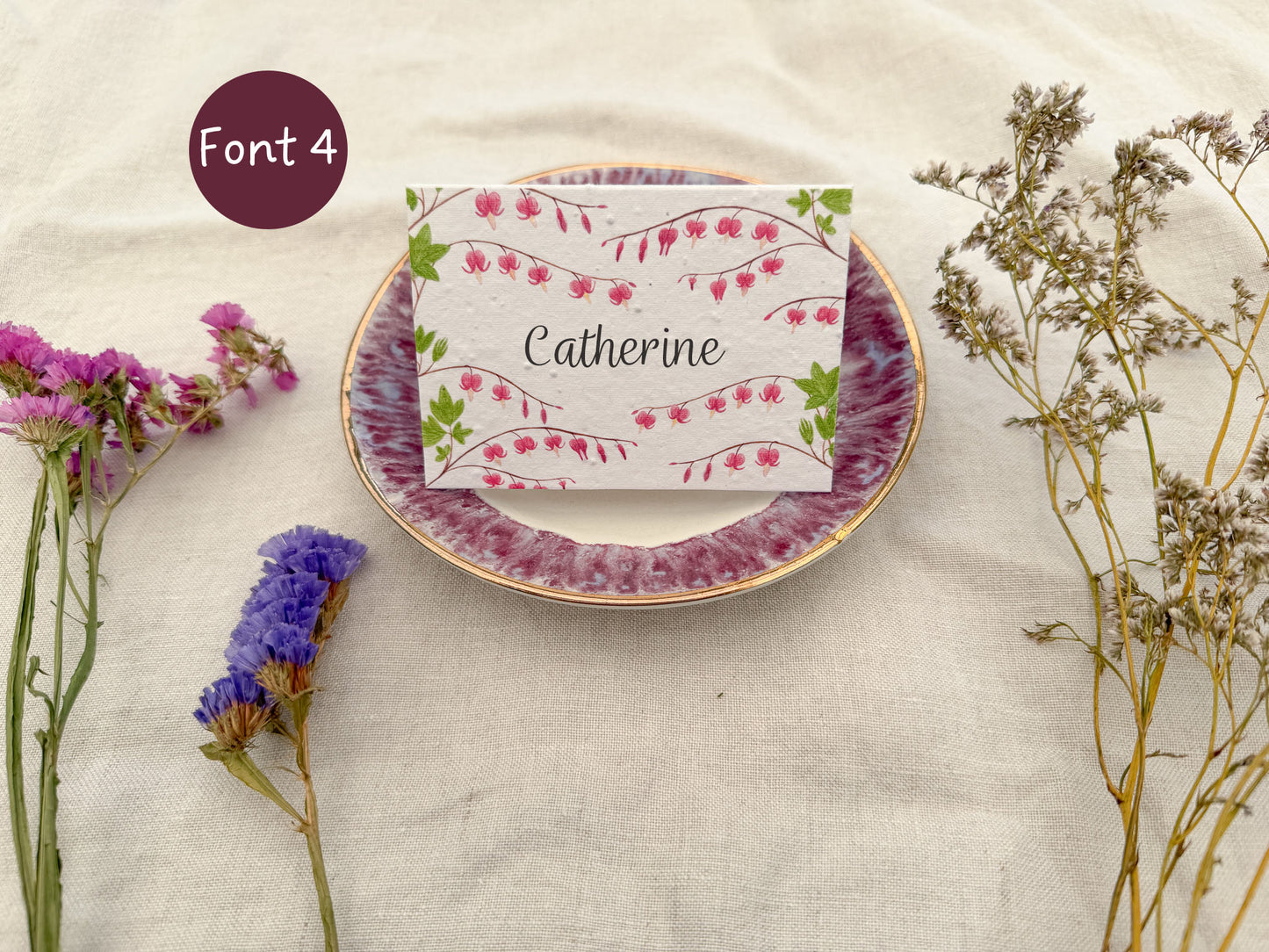 Plantable Wedding Bleeding hearts Place Cards
