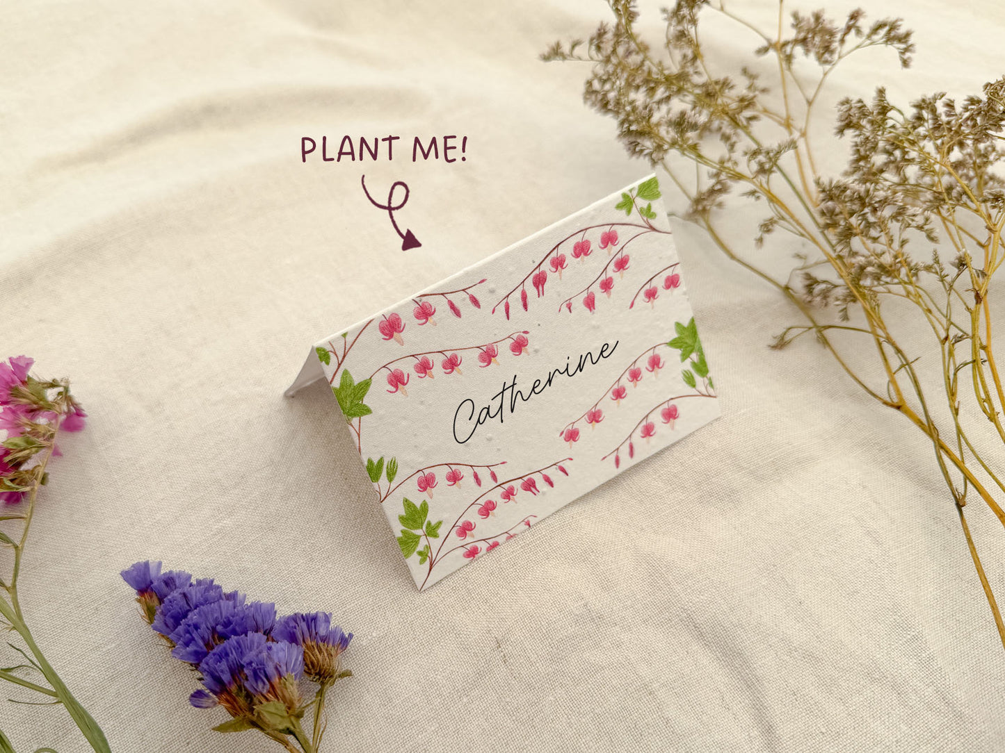 Plantable Wedding Bleeding hearts Place Cards