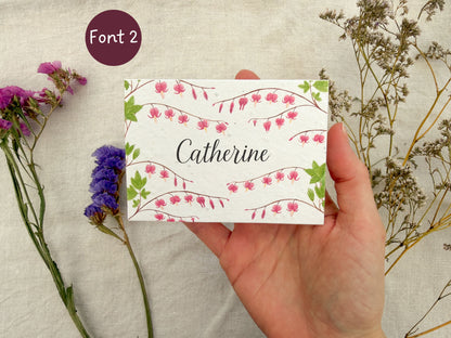 Plantable Wedding Bleeding hearts Place Cards
