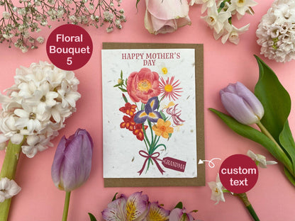 Personalised plantable Mother's day bouquet card - Sofia Papa Designs