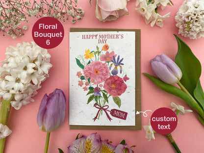 Personalised plantable Mother's day bouquet card - Sofia Papa Designs