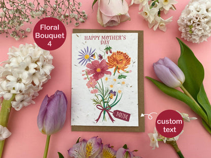 Personalised plantable Mother's day bouquet card - Sofia Papa Designs