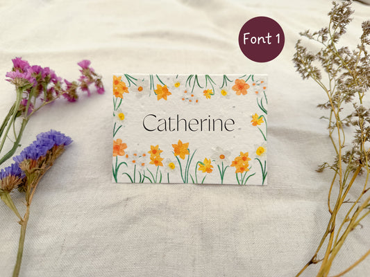 Plantable Wedding Daffodil Place Cards