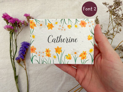 Plantable Wedding Daffodil Place Cards