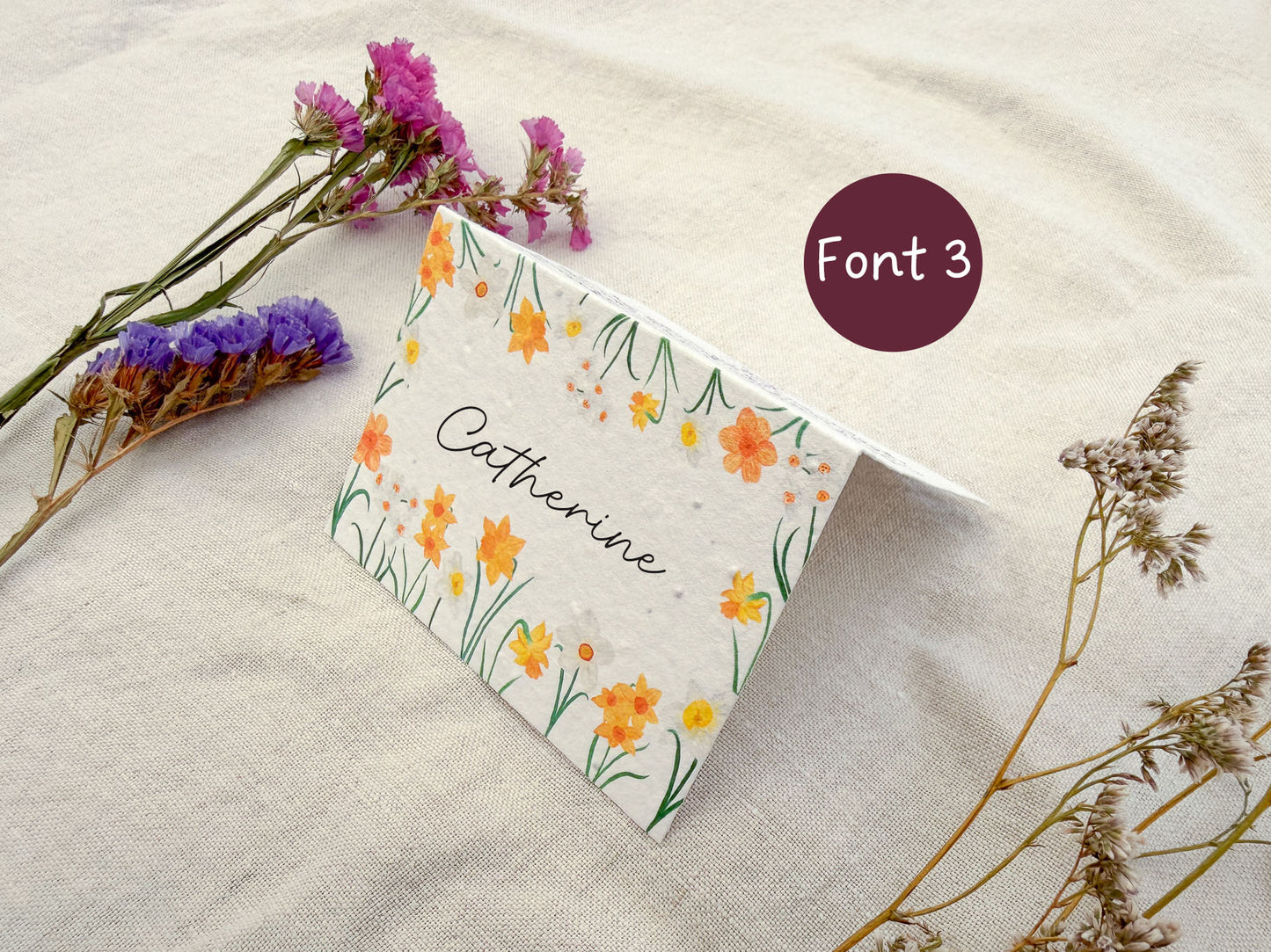 Plantable Wedding Daffodil Place Cards