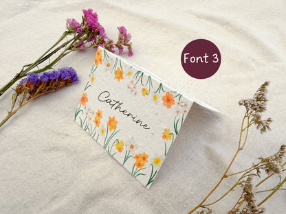 Plantable Wedding Daffodil Place Cards