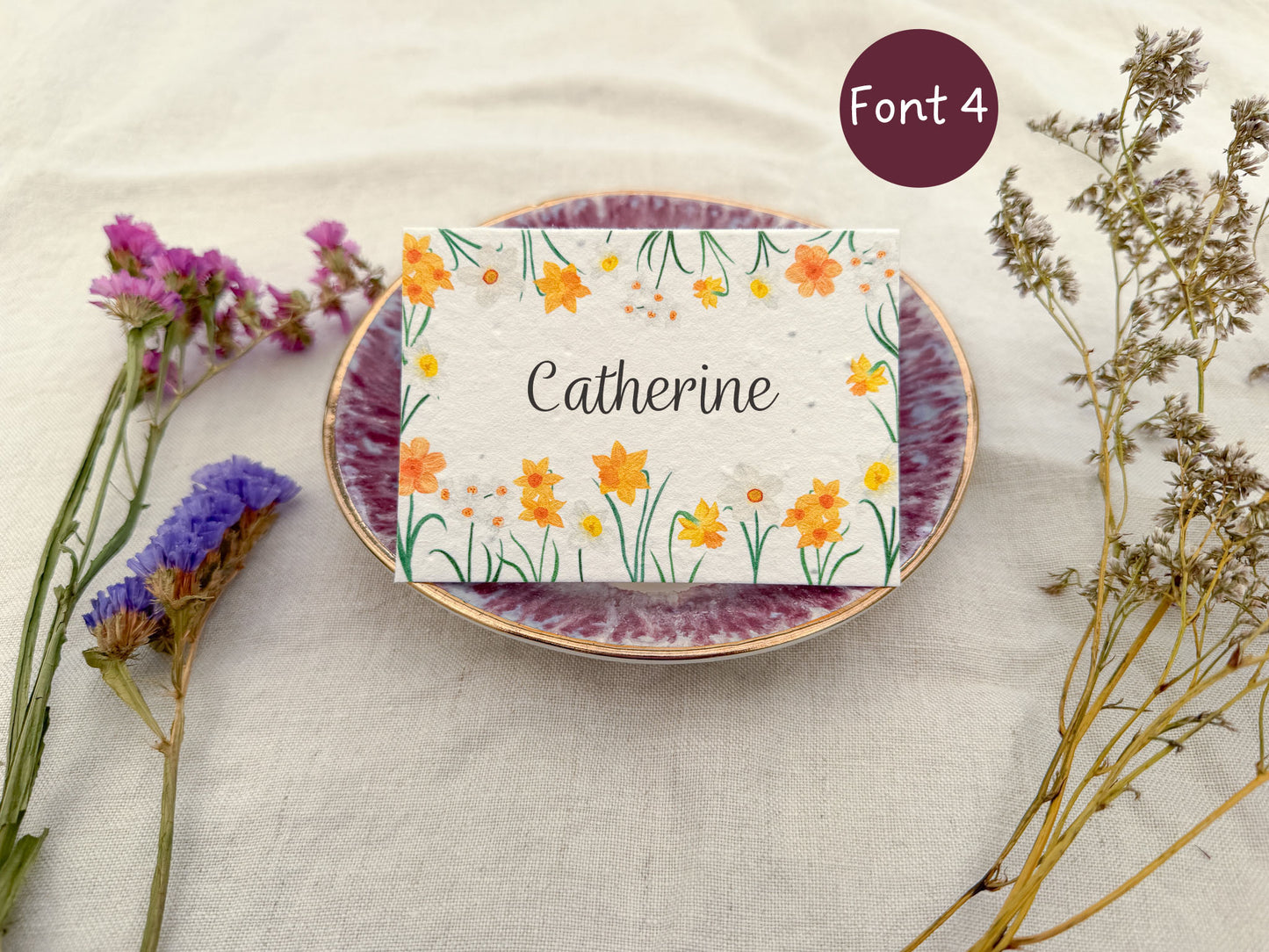 Plantable Wedding Daffodil Place Cards