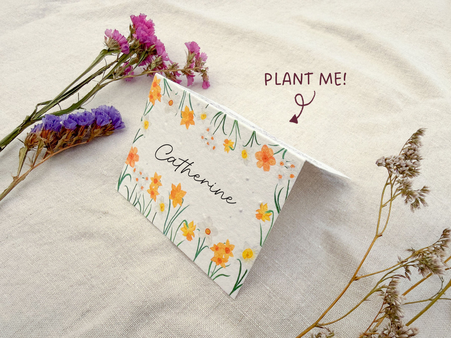 Plantable Wedding Daffodil Place Cards