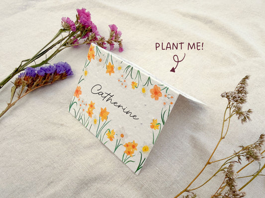 Plantable Wedding Daffodil Place Cards
