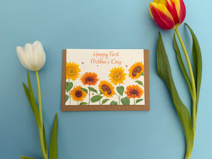 Personalised Sunflower plantable Mother's day card
