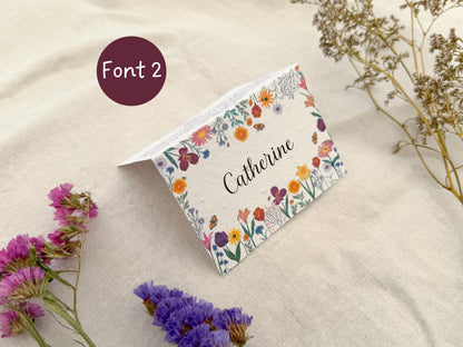 Plantable Wedding Floral border Place Cards