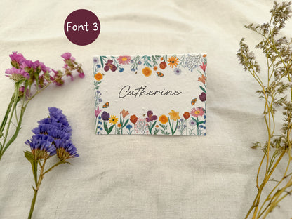 Plantable Wedding Floral border Place Cards