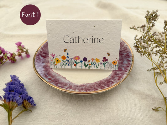 Plantable Wedding Floral Place Cards