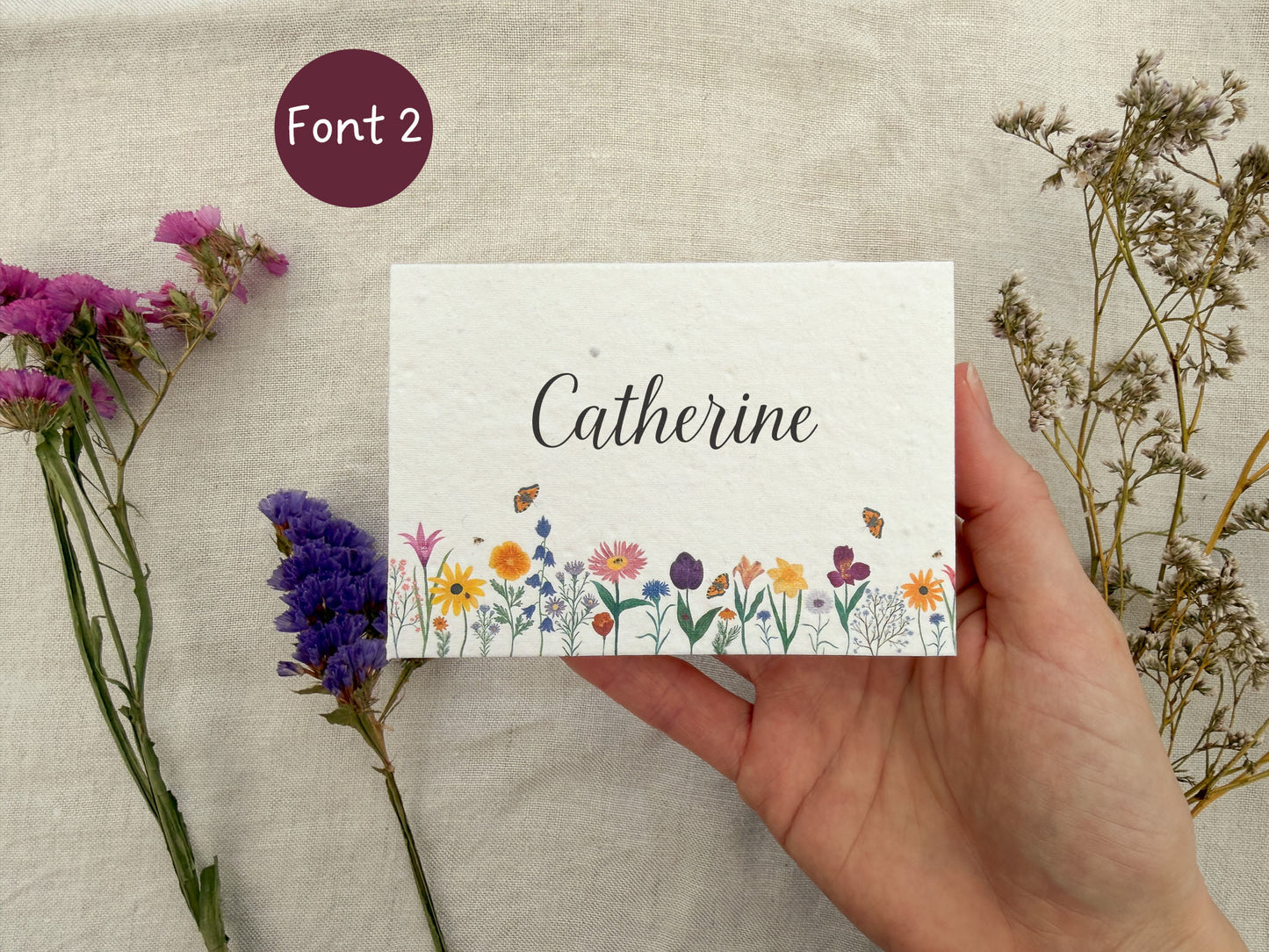 Plantable Wedding Floral Place Cards