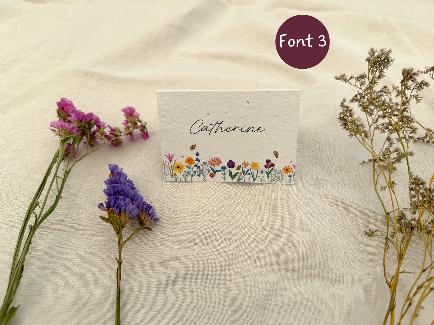 Plantable Wedding Floral Place Cards