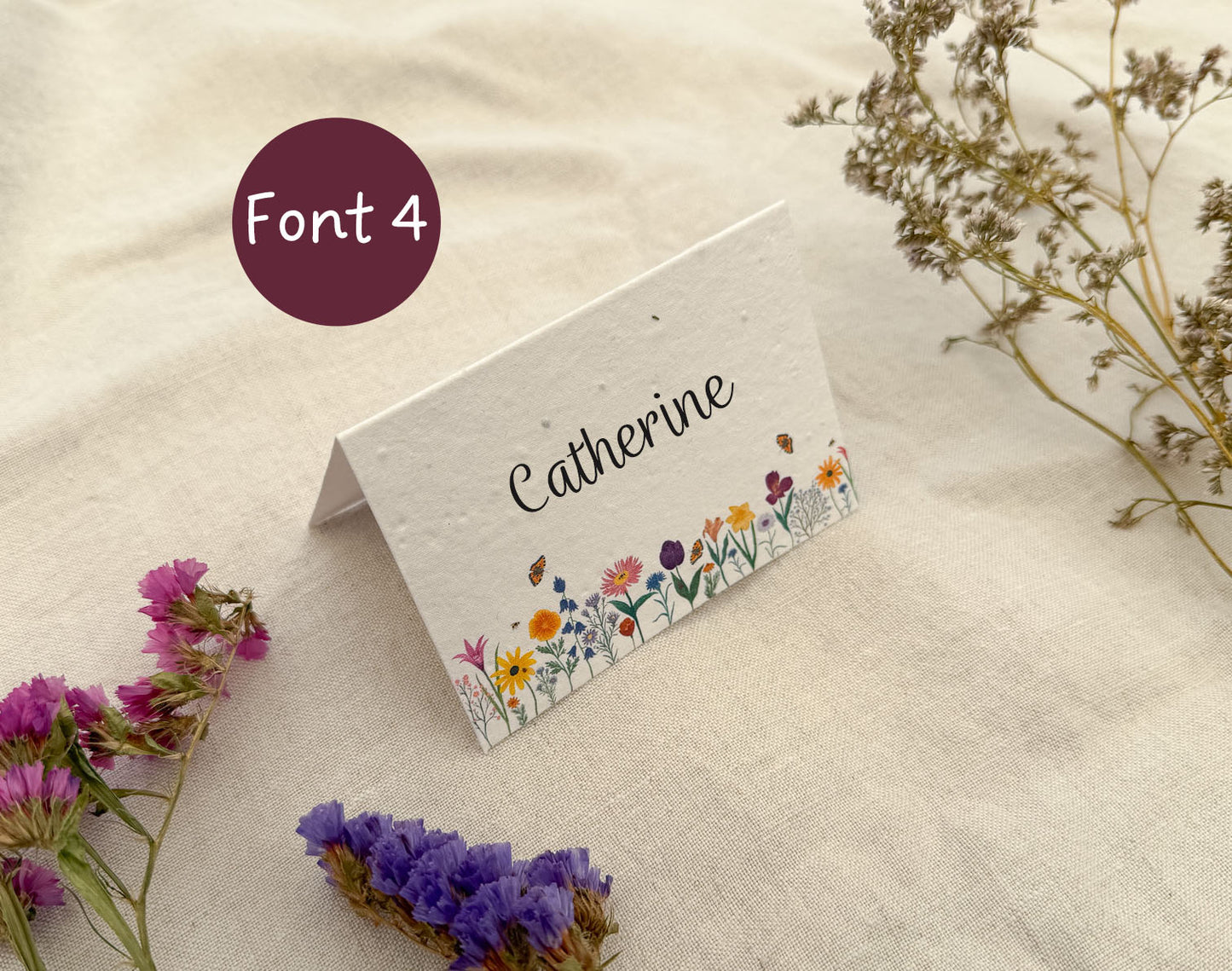 Plantable Wedding Floral Place Cards