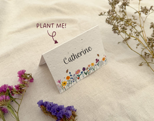 Plantable Wedding Floral Place Cards