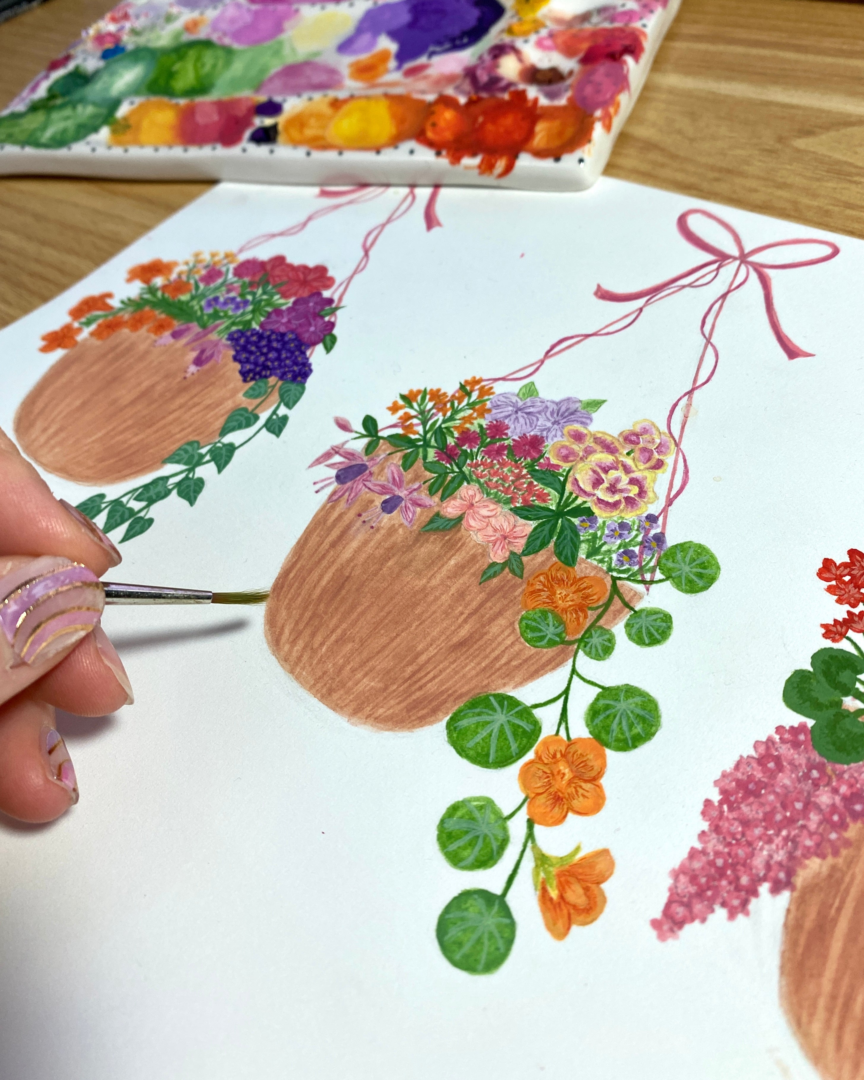 hanging basket paintings 