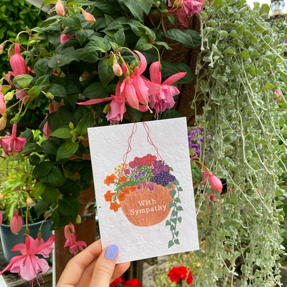 Plantable hanging basket card