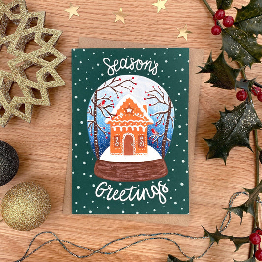 Gingerbread house Christmas card - Sofia Papa Designs