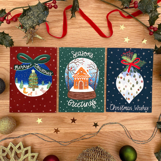 Christmas bauble cards pack - Sofia Papa Designs