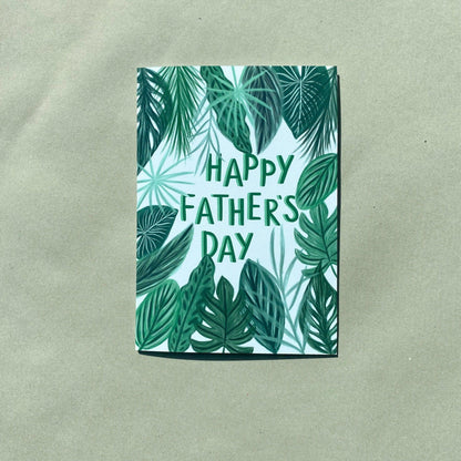 Happy Fathers Day green leaves card - Sofia Papa Designs