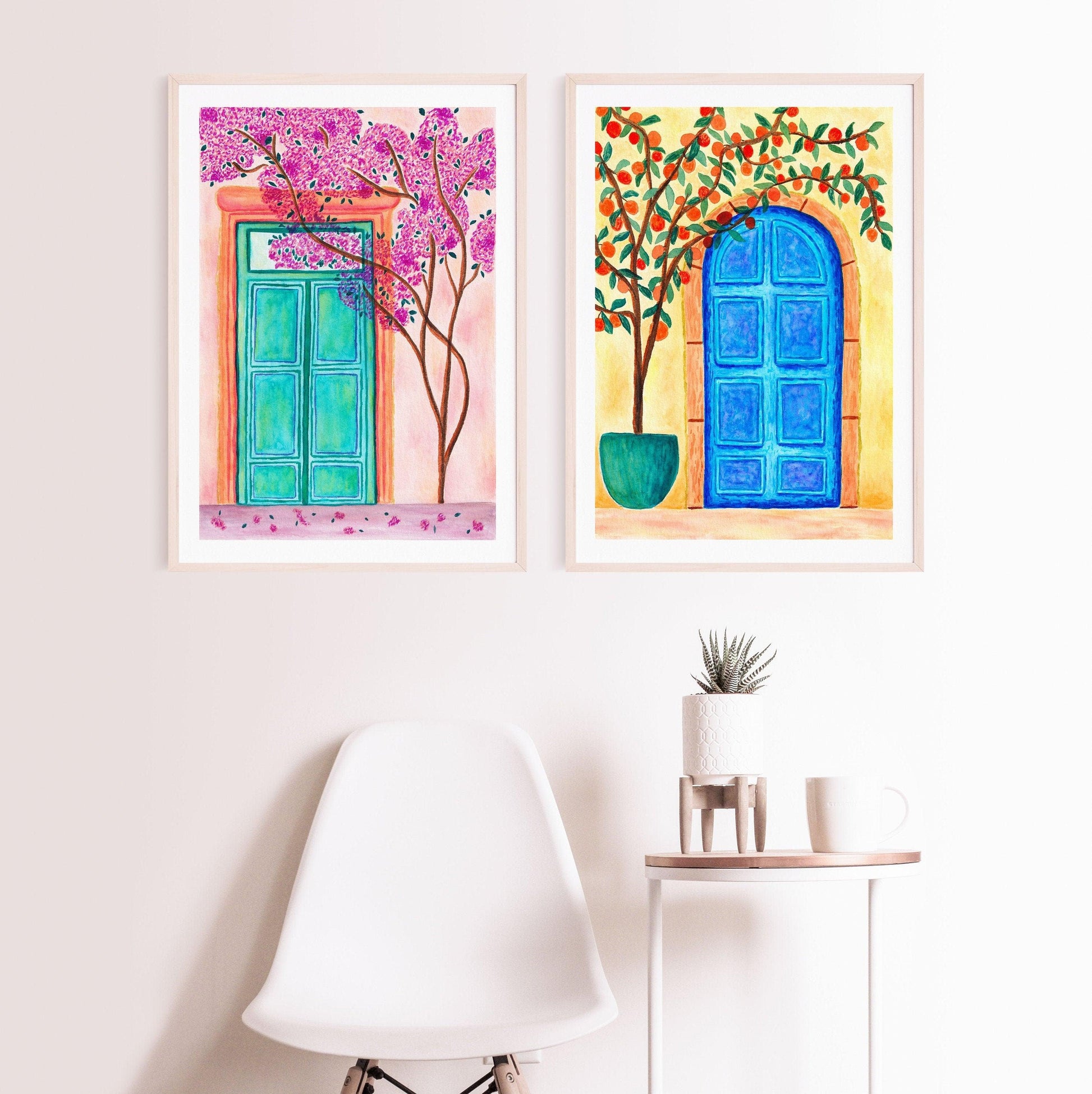 Mediterranean door print set - Sofia Papa Designs