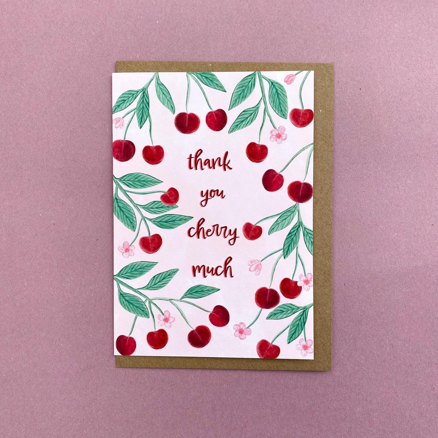 Thank you cherry much greeting card - Sofia Papa Designs