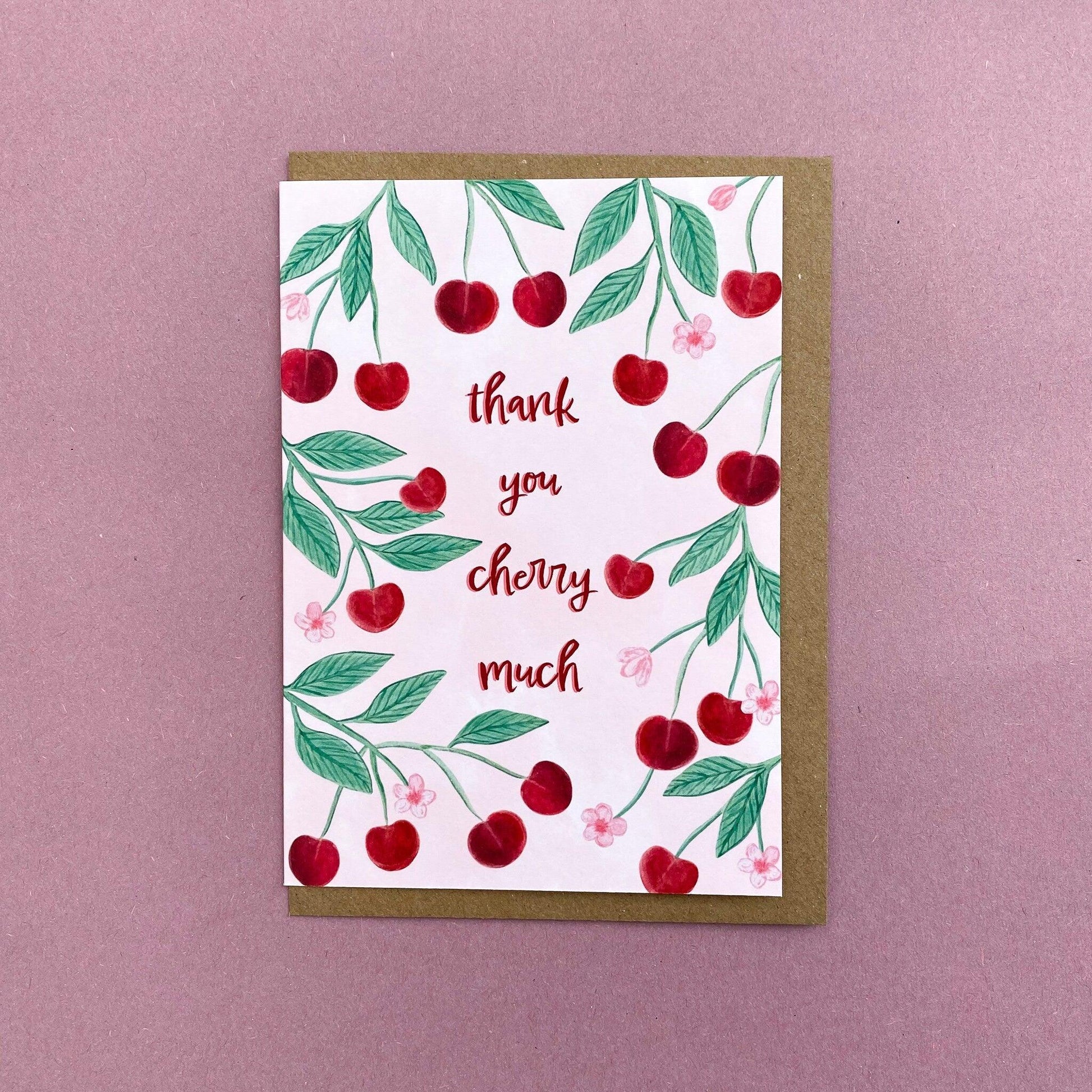 Thank you cherry much greeting card - Sofia Papa Designs