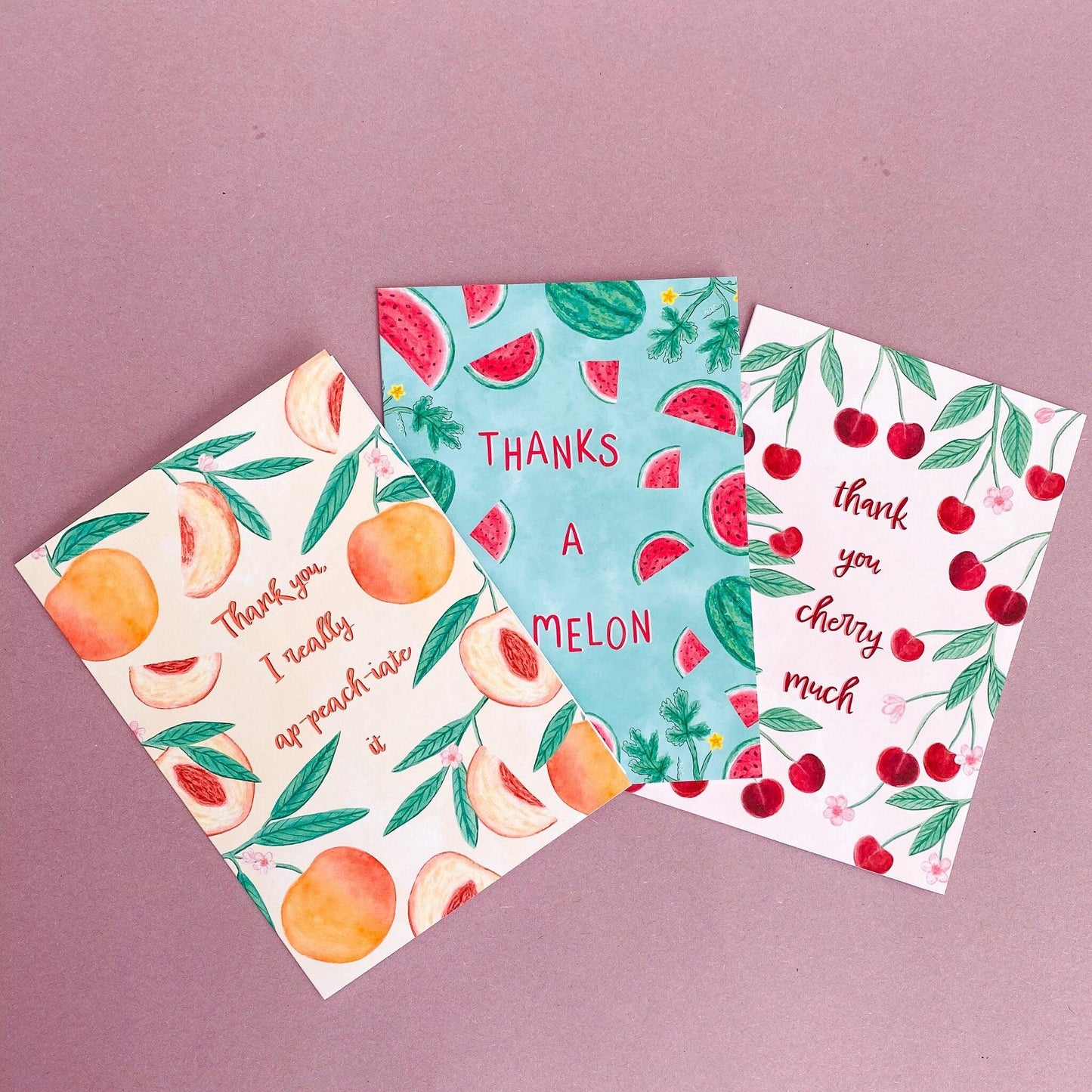 Pack of 14 fruity greeting cards - Sofia Papa Designs