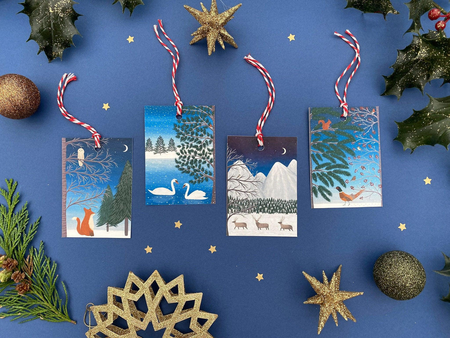 Christmas woodland animals gift tags pack - Sofia Papa Designs