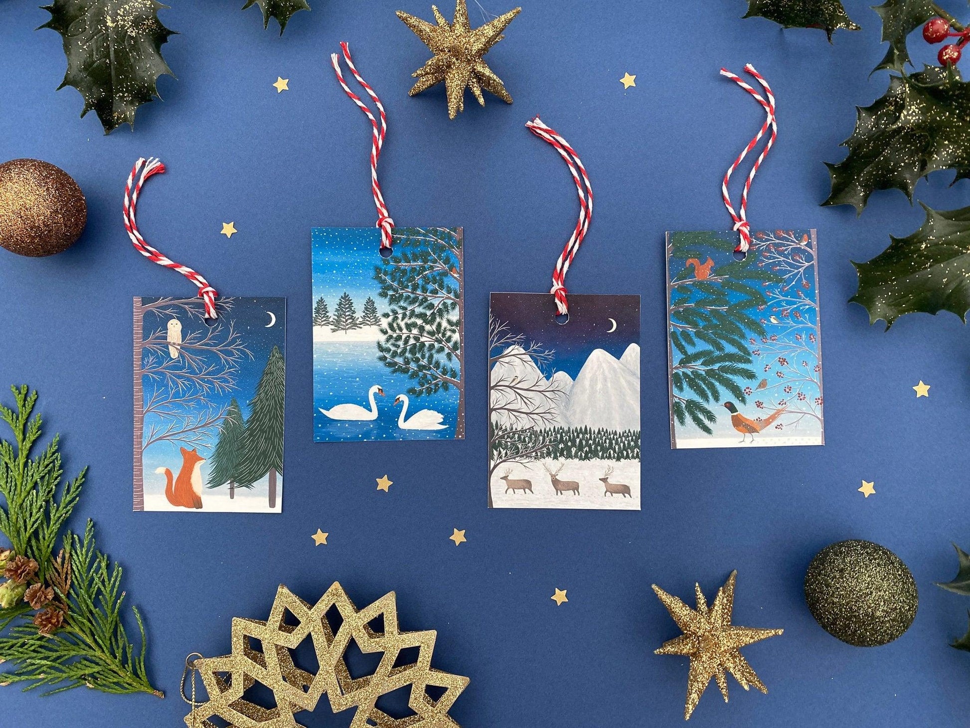 Christmas woodland animals gift tags pack - Sofia Papa Designs