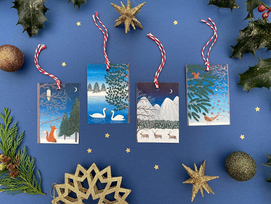 Christmas woodland animals gift tags pack - Sofia Papa Designs