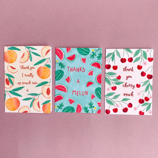 Thank you fruit cards pack - Sofia Papa Designs