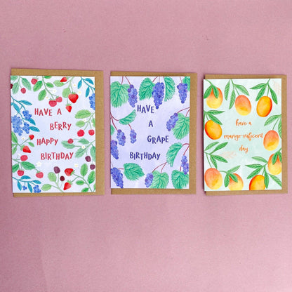 Happy birthday fruity card pack - Sofia Papa Designs