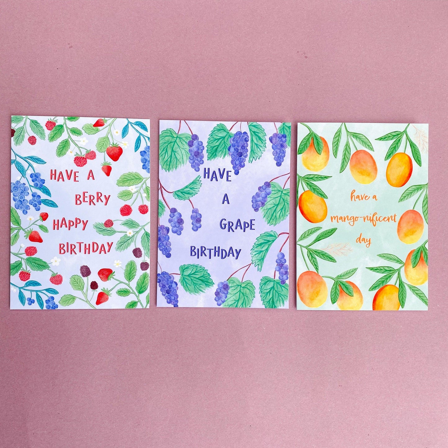Happy birthday fruity card pack - Sofia Papa Designs